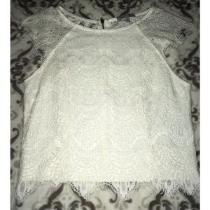 White Patterned Fancy Top